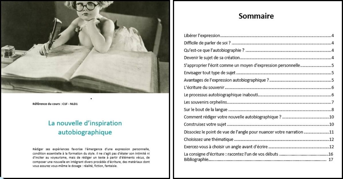 Couverture exercice 1 rédigez une nouvelle autobiogrpahique