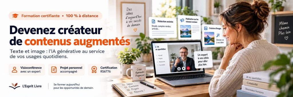 Formation création de contenus rédactionnels et visuels par l'usage responsable de l'intelligence artificielle.