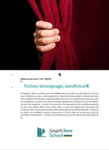 Couverture du cours : autofiction, témoignage, fiction