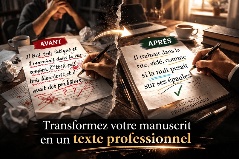 Correction de manuscrit Avant Après