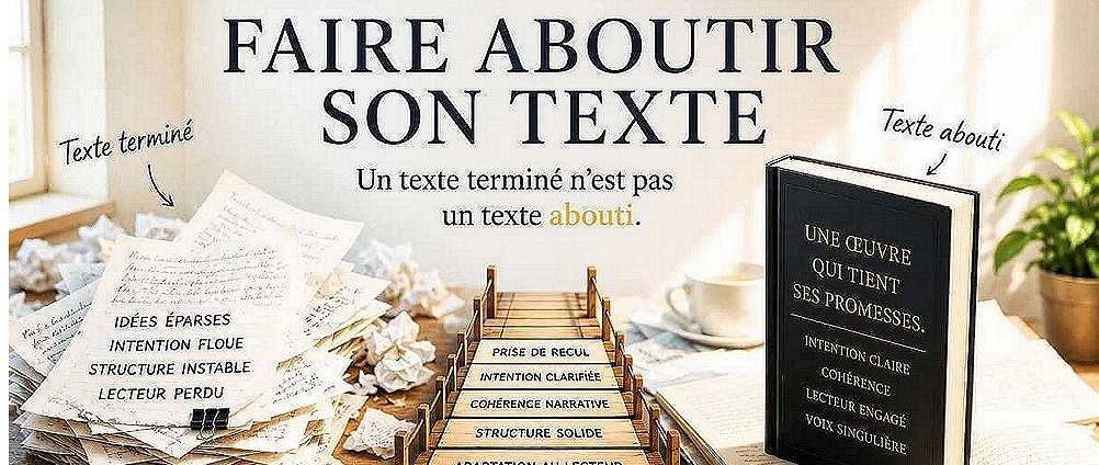 Faire aboutir son texte.